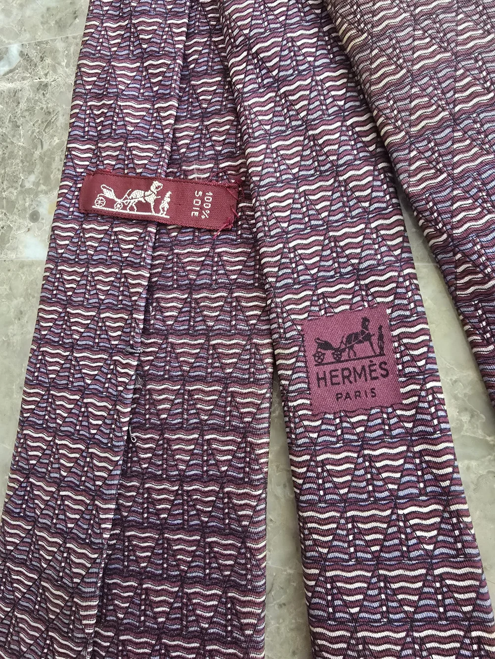 Hermes Geometric Silk Tie